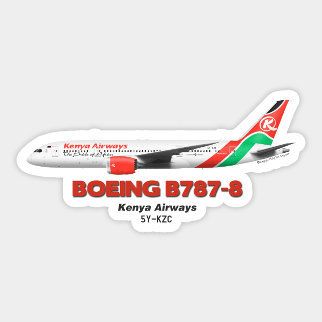 Boeing B787-8 - Kenya Airways Sticker by TheArtofFlying